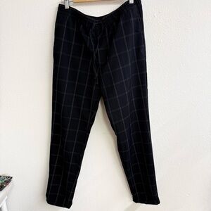 H&M navy and white windowpane Plaid Men's Joggers size medium